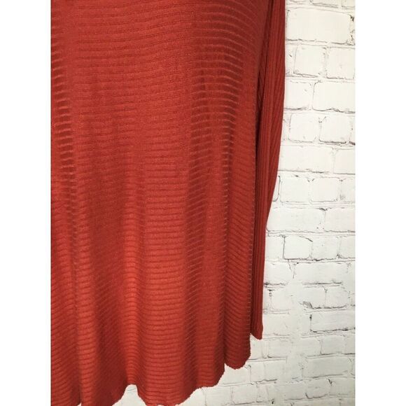 Free People WE THE FREE Women’s Size S Sweater Tunic Rib Split Back Rust Orange* - Picture 12 of 14